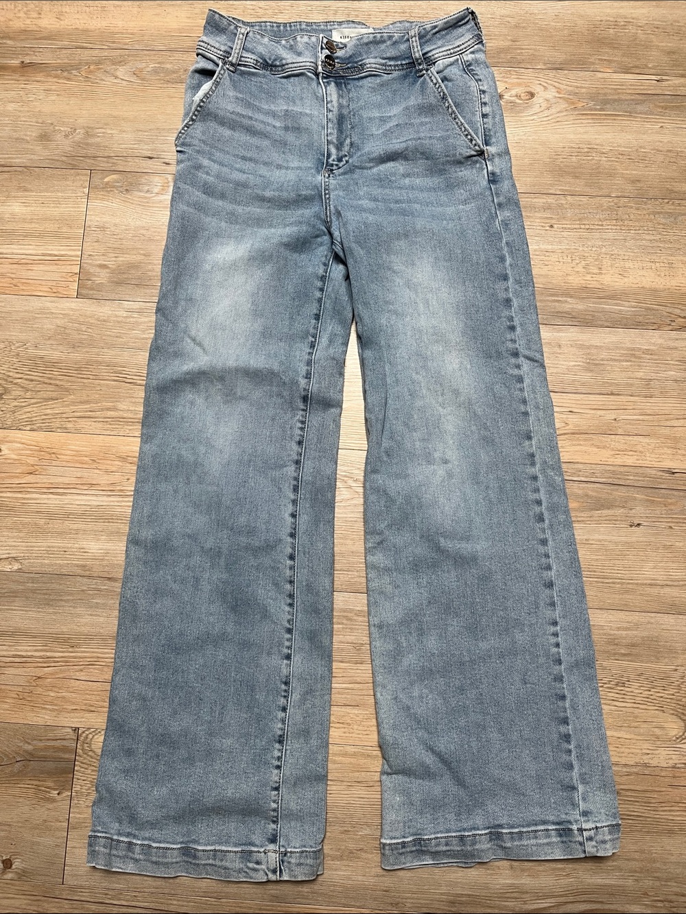 High-Rise Light Blue Wide-Leg Jeans